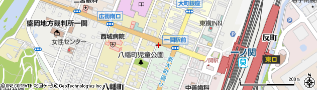 岩手県一関市新大町159周辺の地図