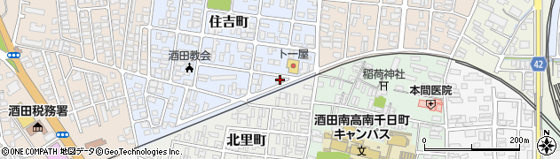 山形県酒田市住吉町1-13周辺の地図