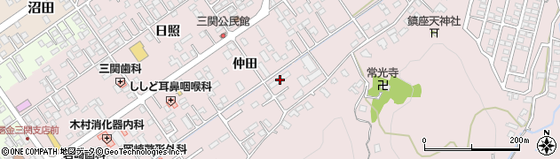 岩手県一関市三関仲田101周辺の地図