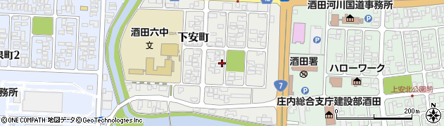 山形県酒田市下安町周辺の地図