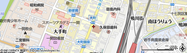岩手県一関市大町周辺の地図
