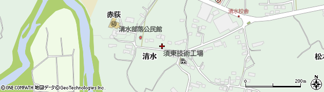 岩手県一関市赤荻清水110周辺の地図
