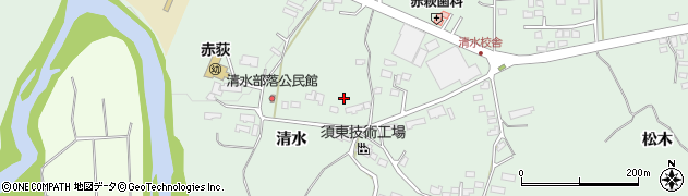 岩手県一関市赤荻（清水）周辺の地図