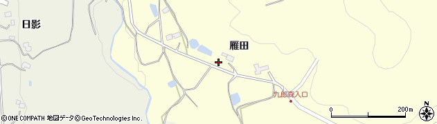 岩手県一関市狐禅寺雁田周辺の地図