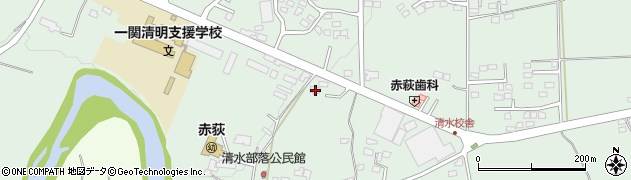 岩手県一関市赤荻清水87周辺の地図
