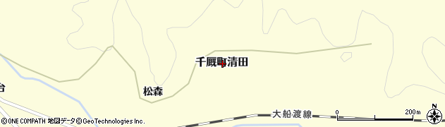 岩手県一関市千厩町清田周辺の地図