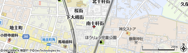 岩手県一関市南十軒街周辺の地図