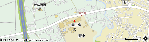岩手県立一関第二高等学校　職員室周辺の地図