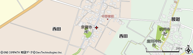 山形県酒田市中野曽根前田24周辺の地図