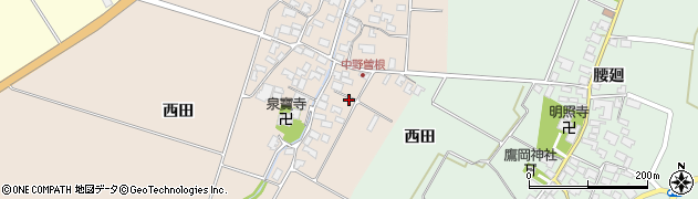 山形県酒田市中野曽根前田36周辺の地図