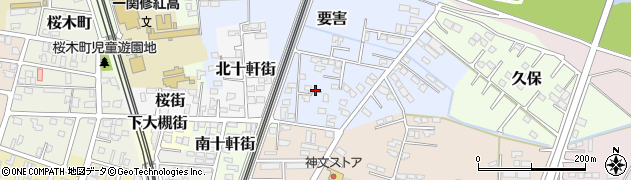 岩手県一関市要害周辺の地図