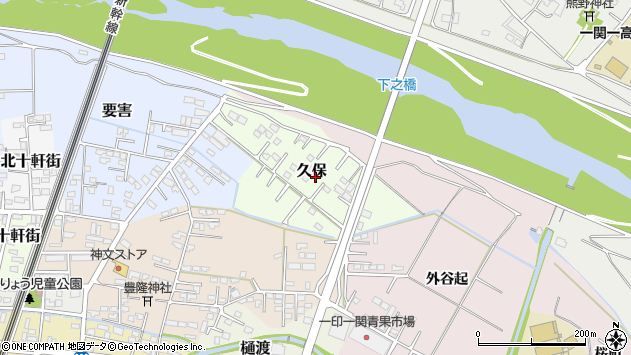 〒021-0811 岩手県一関市久保の地図