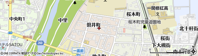 岩手県一関市磐井町周辺の地図
