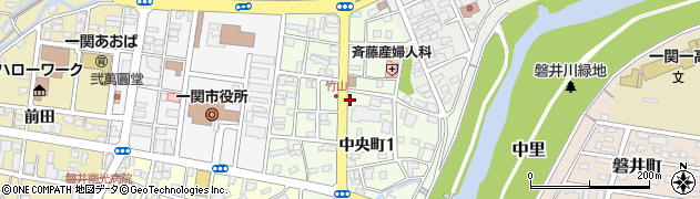 岩手県一関市中央町周辺の地図