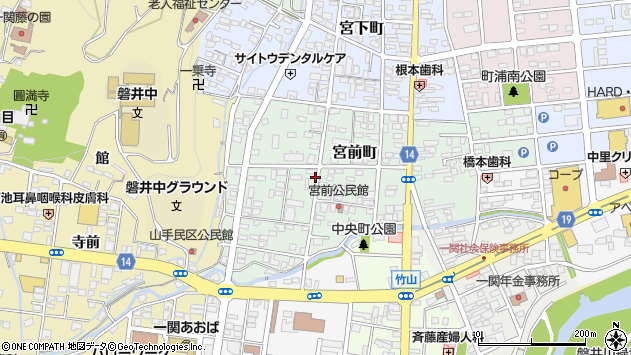 〒021-0012 岩手県一関市宮前町の地図