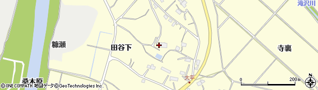 岩手県一関市狐禅寺田谷下74周辺の地図