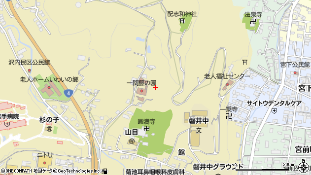 〒021-0061 岩手県一関市山目館の地図