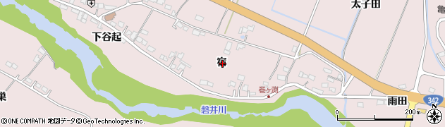 岩手県一関市厳美町宿周辺の地図