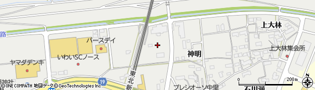 岩手県一関市中里周辺の地図