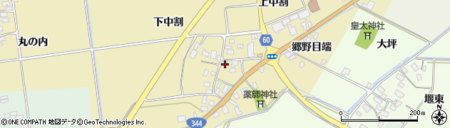 山形県酒田市上野曽根上中割122周辺の地図