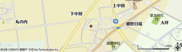 山形県酒田市上野曽根下中割13周辺の地図