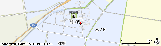 山形県酒田市上安田（竹ノ内）周辺の地図