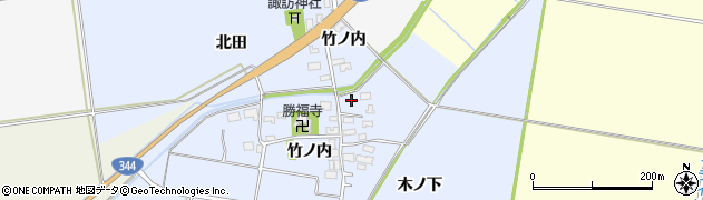 山形県酒田市上安田竹ノ内2周辺の地図