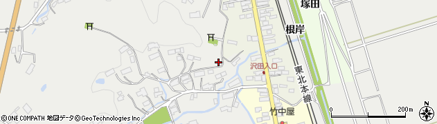 岩手県一関市中里沢田107周辺の地図