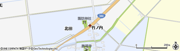 山形県酒田市上安田（北田）周辺の地図