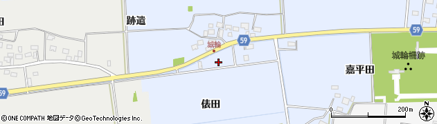 山形県酒田市城輪（俵田）周辺の地図