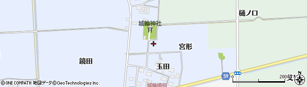 山形県酒田市城輪宮形周辺の地図