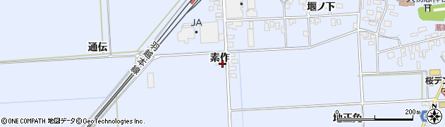 山形県酒田市本楯素作周辺の地図