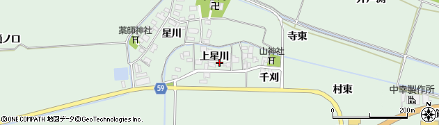 山形県酒田市大豊田上星川周辺の地図