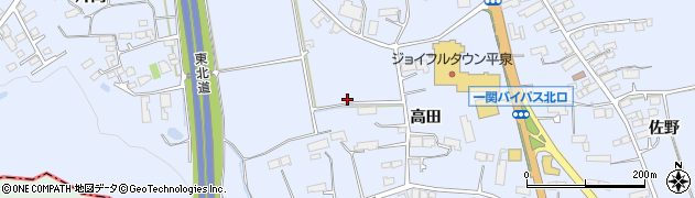 岩手県平泉町（西磐井郡）平泉（高田）周辺の地図