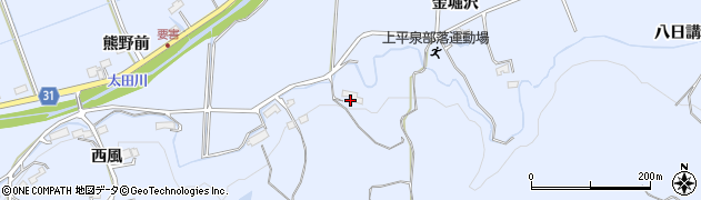 岩手県平泉町（西磐井郡）平泉（金堀沢）周辺の地図