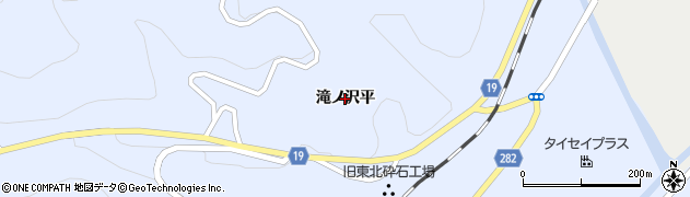 岩手県一関市東山町松川（滝ノ沢平）周辺の地図