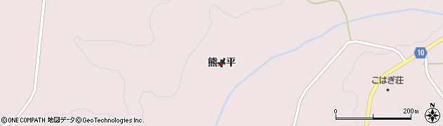 岩手県一関市大東町曽慶（熊ノ平）周辺の地図