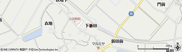 岩手県陸前高田市小友町（下新田）周辺の地図