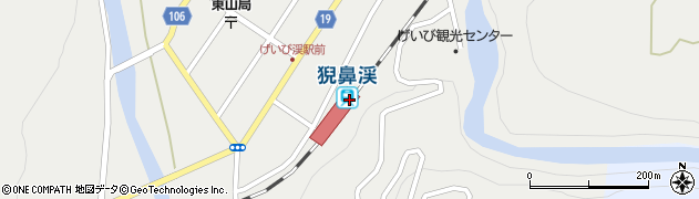 猊鼻渓駅周辺の地図