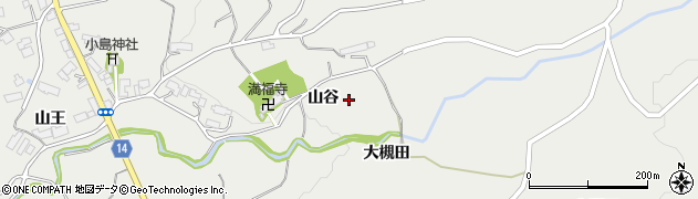岩手県西磐井郡平泉町長島山谷周辺の地図