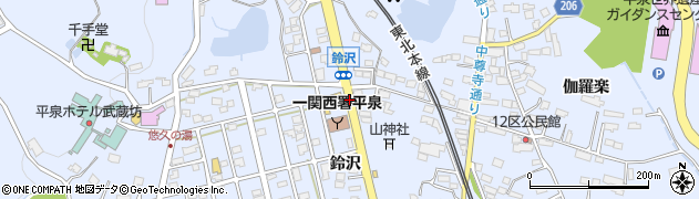 鈴沢周辺の地図