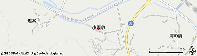 岩手県陸前高田市小友町（小屋敷）周辺の地図