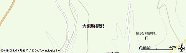 岩手県一関市大東町摺沢周辺の地図