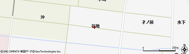 山形県遊佐町（飽海郡）鹿野沢（谷地）周辺の地図