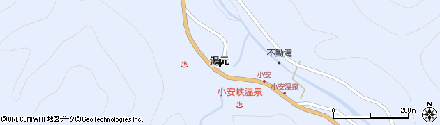 秋田県湯沢市皆瀬（湯元）周辺の地図