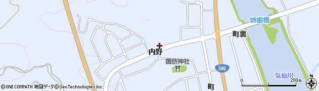 岩手県陸前高田市気仙町（内野）周辺の地図