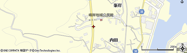 岩手県大船渡市末崎町（内田）周辺の地図