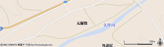 岩手県陸前高田市矢作町（元屋敷）周辺の地図