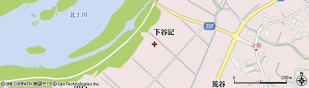 岩手県奥州市前沢生母（下谷記）周辺の地図