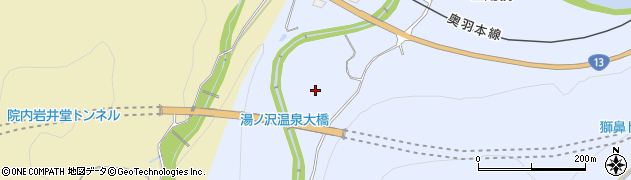 秋田県湯沢市下院内湯ノ沢周辺の地図